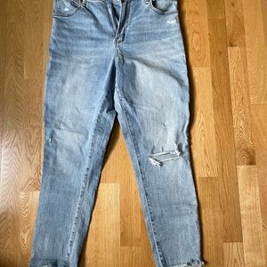 Abercrombie & Fitch Blue Skinny Jeans with Distressed Details